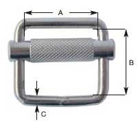 25mm Sliding Bar Buckles With Stainless Knurled Bar