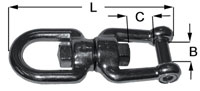 Hex Pin Eye/Jaw Swivel