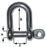 Stainless Steel Captive Pin D Shackles