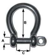 16mm Stainless Steel Bow Shackle 
