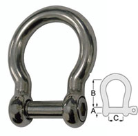 10mm Cast Stainless Steel Socket Pin Bow Shackle