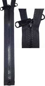 No.10 Open Ended Zip 6.5ft (198cm) - Black