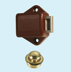Satin Chrome Mini Push Button Latch with Knob