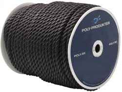 Polysoft 3 Strand Black Rope (Sold Per Reel)