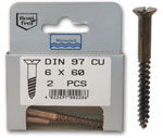 Pre-Pack Bronze Wood Screw