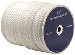 6mm White Polysoft 3-Strand Rope