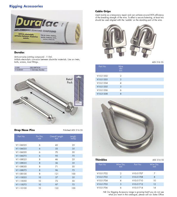 Rigging equipment catalogue